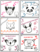Load image into Gallery viewer, Woodland Valentine's Day Cards - DIGITAL DOWNLOAD