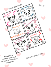 Load image into Gallery viewer, Woodland Valentine's Day Cards - DIGITAL DOWNLOAD