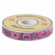 Load image into Gallery viewer, Tula Pink Birds & Bees Ribbon 7/8in - Mystic