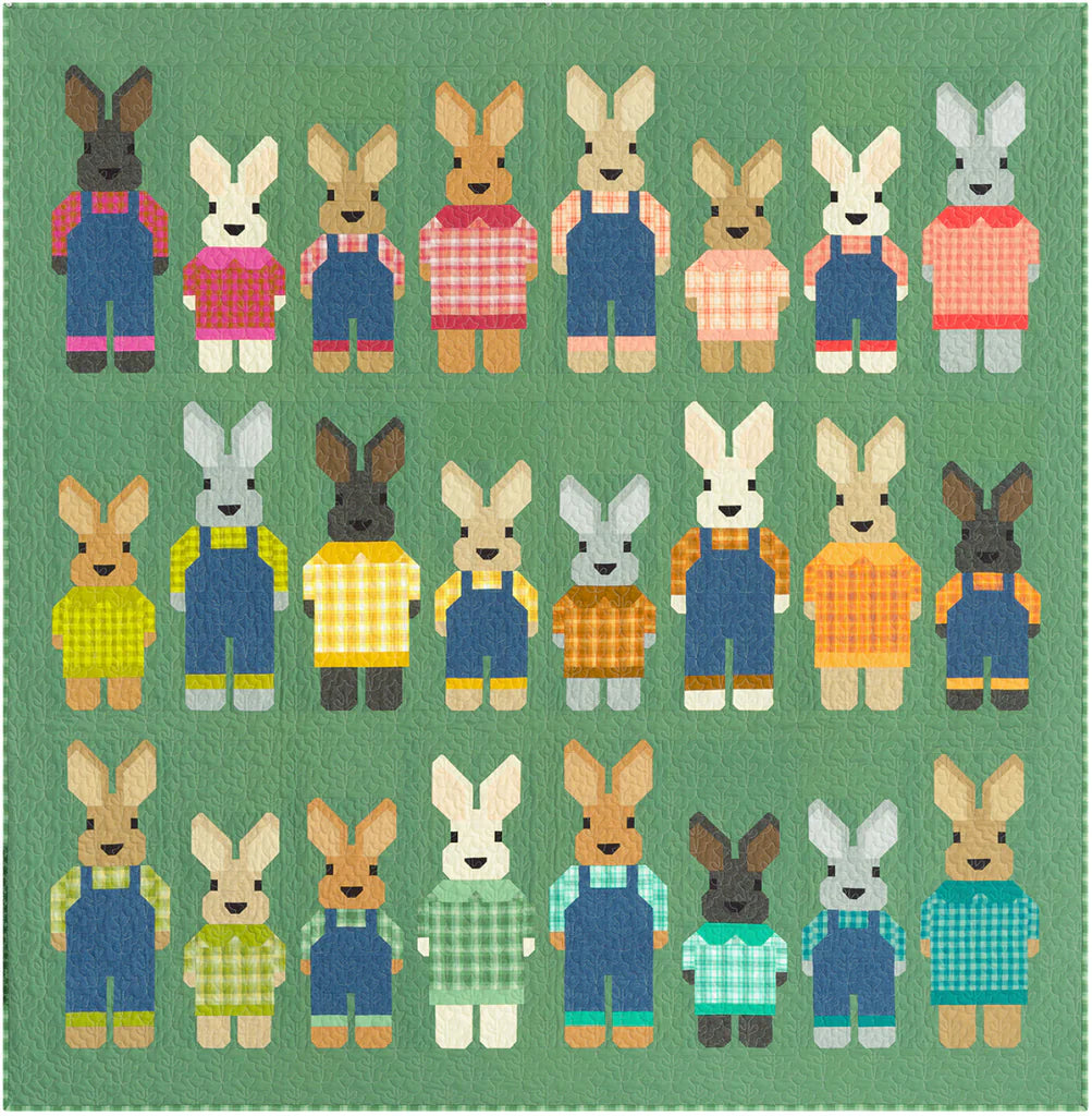 The Bunny Bunch Quilt Kit - By Elizabeth Hartman - Featuring Kitchen Window Wovens