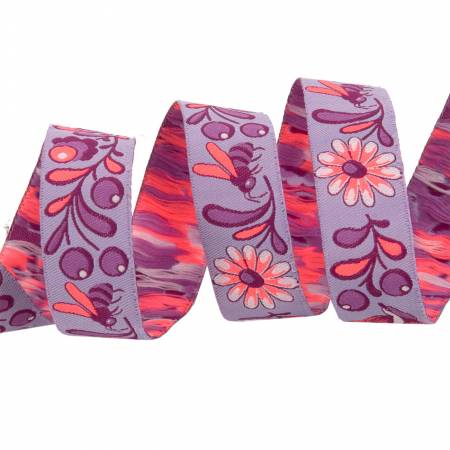 Tula Pink Birds & Bees Ribbon 7/8in - Mystic