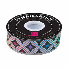 Load image into Gallery viewer, Renaissance Ribbon - STARGAZER IN STORM - Metallic - 1 1/2&quot;  Width  - TULA PINK ROAR!
