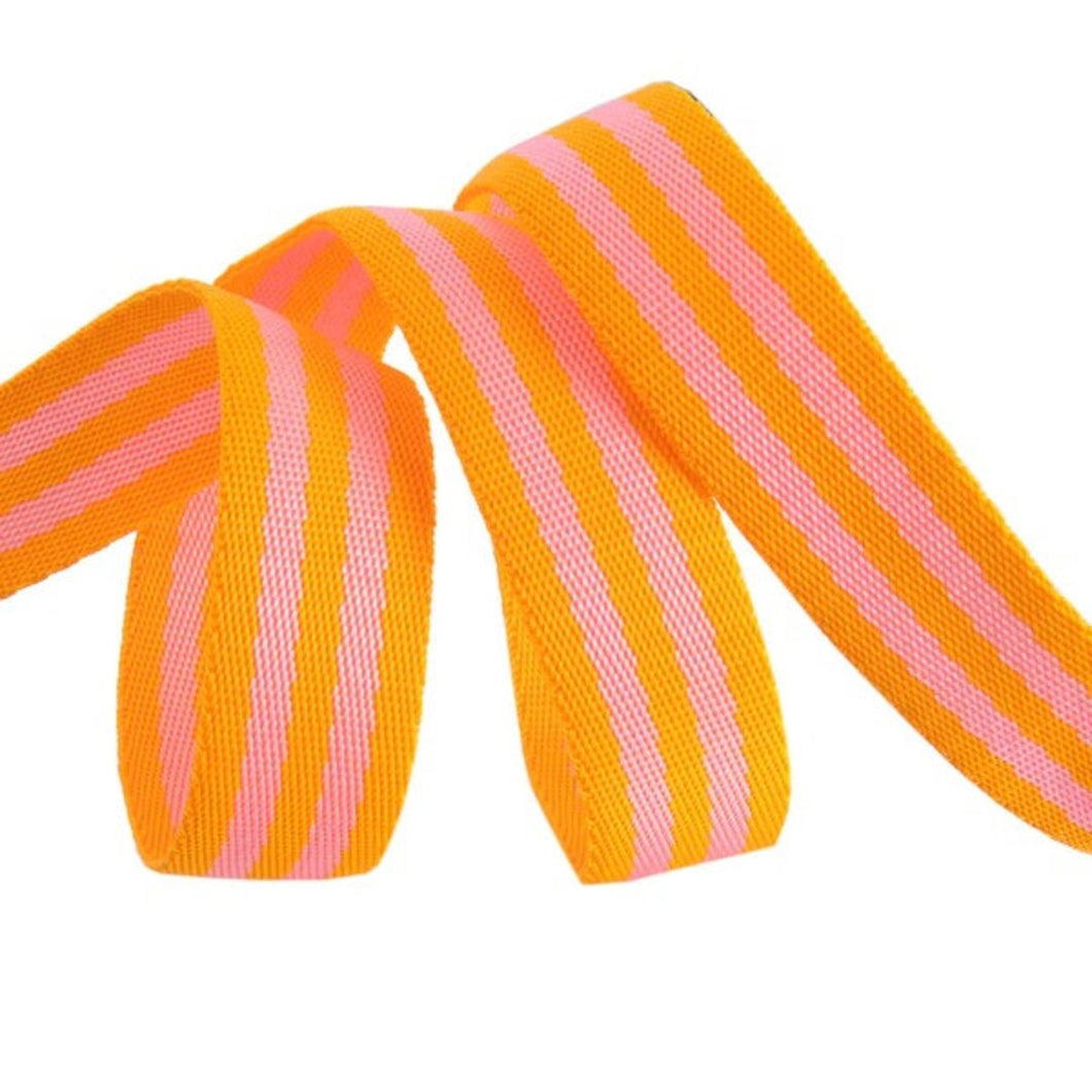 Tula Pink Webbing 2yd x 1in - Pink & Orange