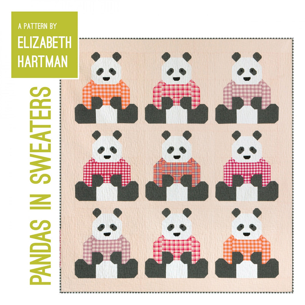 Pandas in Sweaters Pattern by Elizabeth Hartman