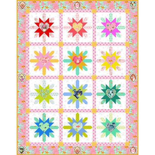 Besties - Tula Pink -  Heart Burts Quilt Kit