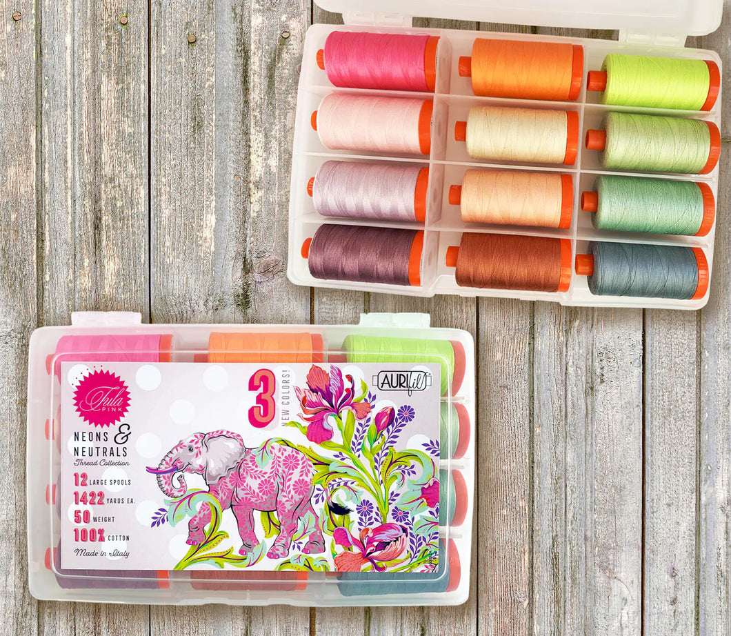 Aurifil - Tula Pink Neons and Neutrals Large collection Thread Box