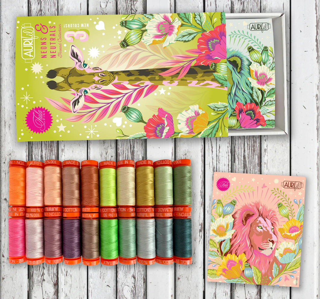 Aurifil - Tula Pink Neons and Neutrals Small collection Thread Box